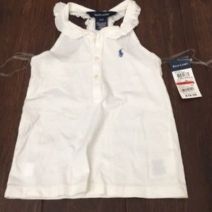 NWT Girls White Ralph Lauren Top Size 3/3T